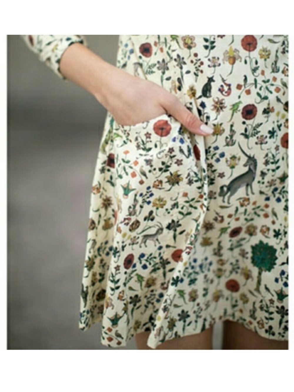 Samantha Pleet illuminated unicorn Cream Floral & Nature Print Long-Sleeve Dress - Picture 2 of 8